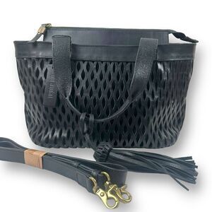 Bixi Awotan Large Talum Bolonado Black Soft Leather Handbag Crossbody Purse New